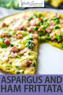 side view asparagus and ham frittata