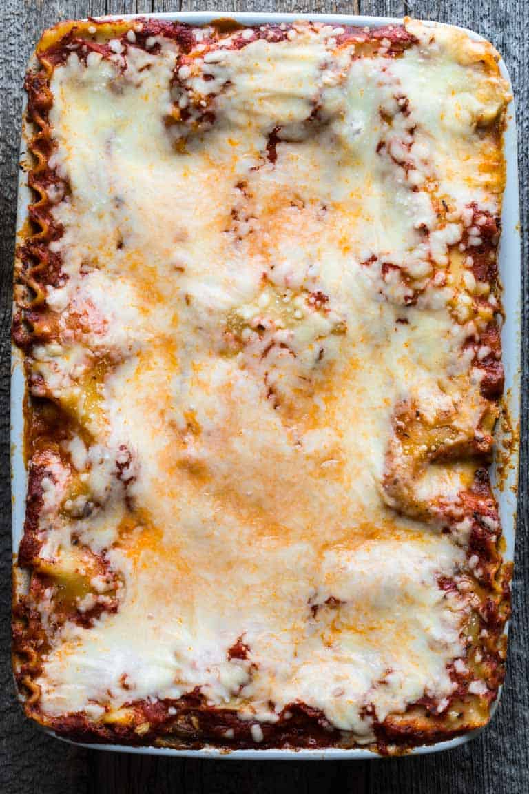 Vegetarian Caramelized Onion and Portabella Mushroom Lasagna