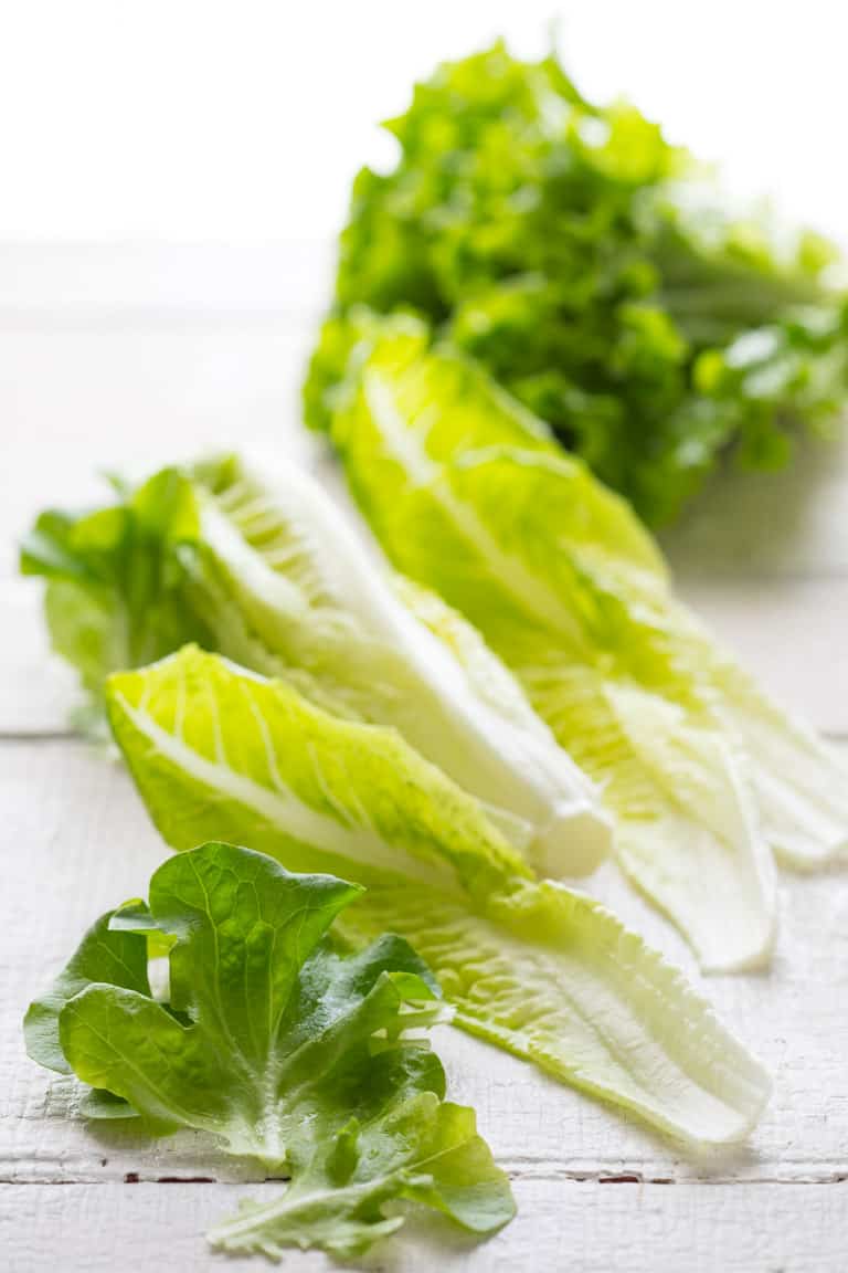 A close up of lettuce on a table