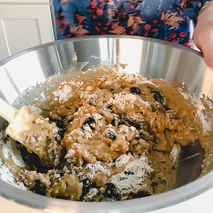 Stir the wet and dry ingredients together