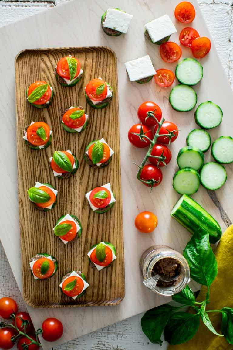 Low-Carb Cucumber Greek Salad Bites on Healthy Seasonal Recipes by Katie Webster