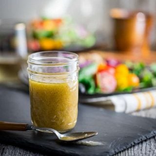 mustard dressing in a jar