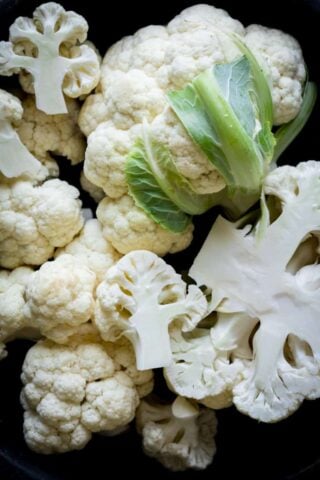 raw cauliflower still life