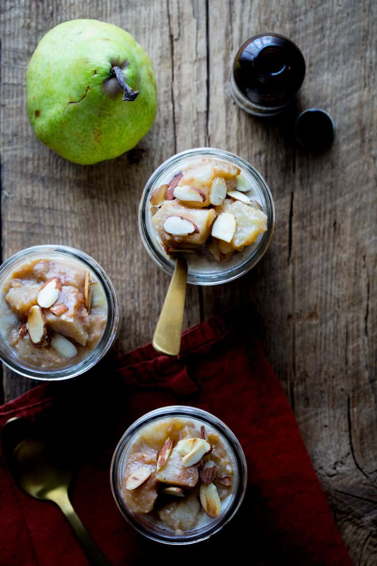 high protein overnight oats in jars topped with almonds