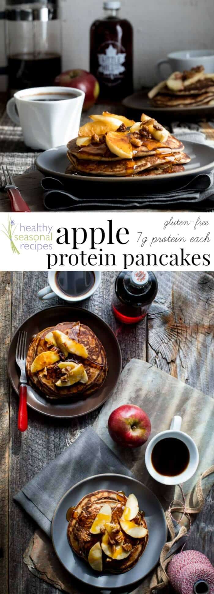 A plate of with Pancakes with apples