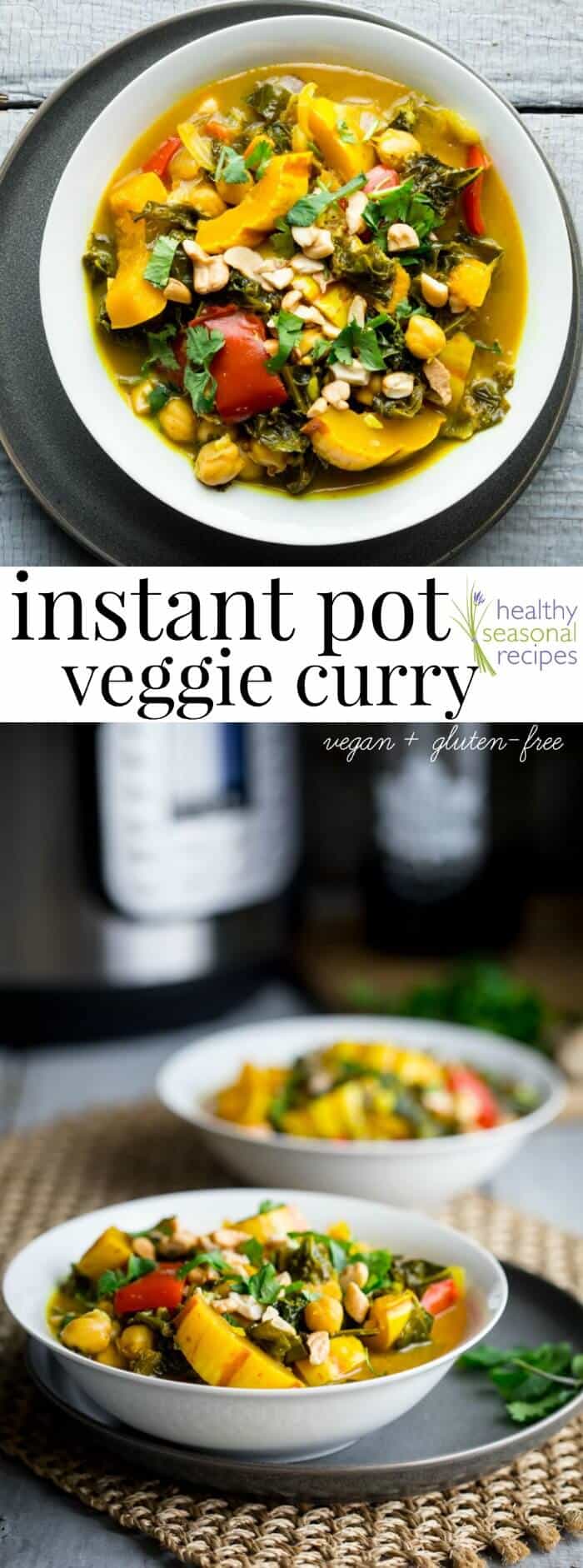A bowl of Vegetable curry with text
