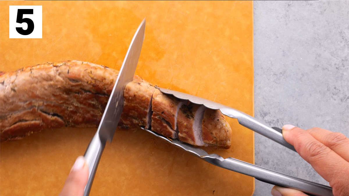slicing pork