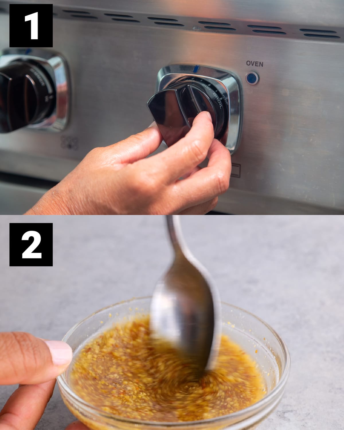 preheat oven and make sauce