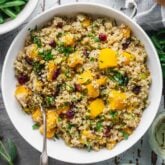 closeup of pumpkin pilaf