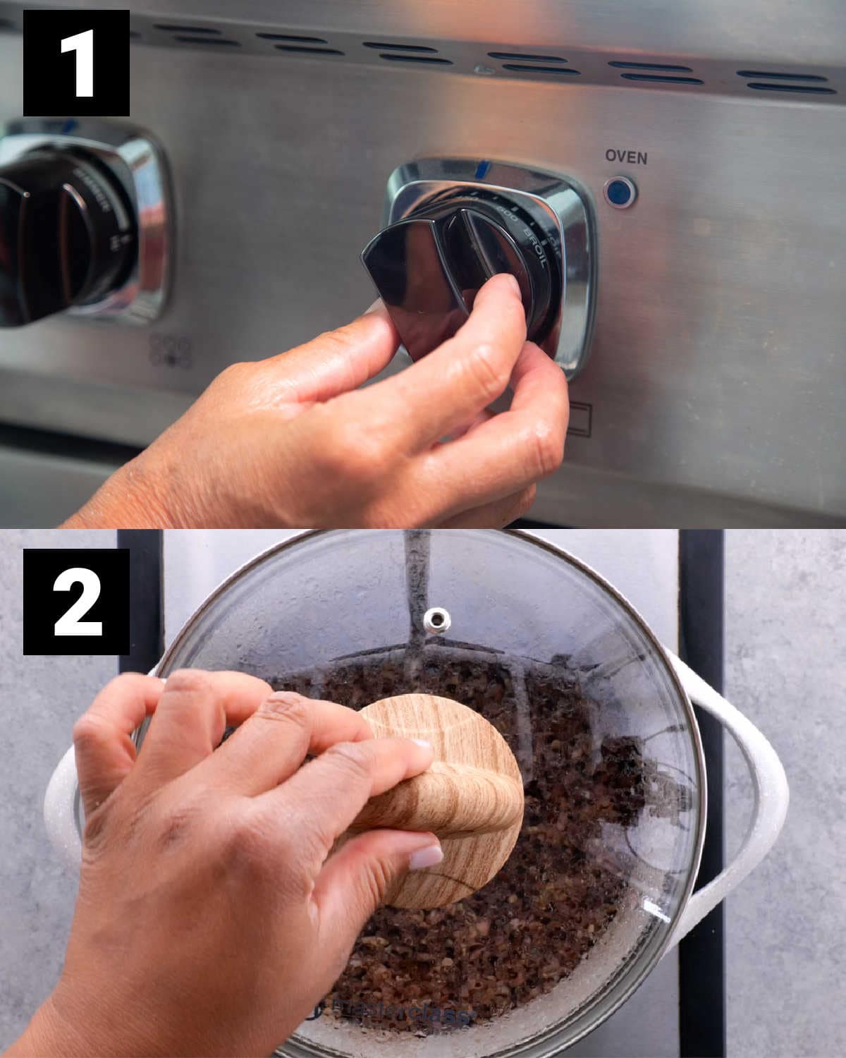 preheat oven and start the rice