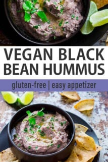 black bean hummus collage