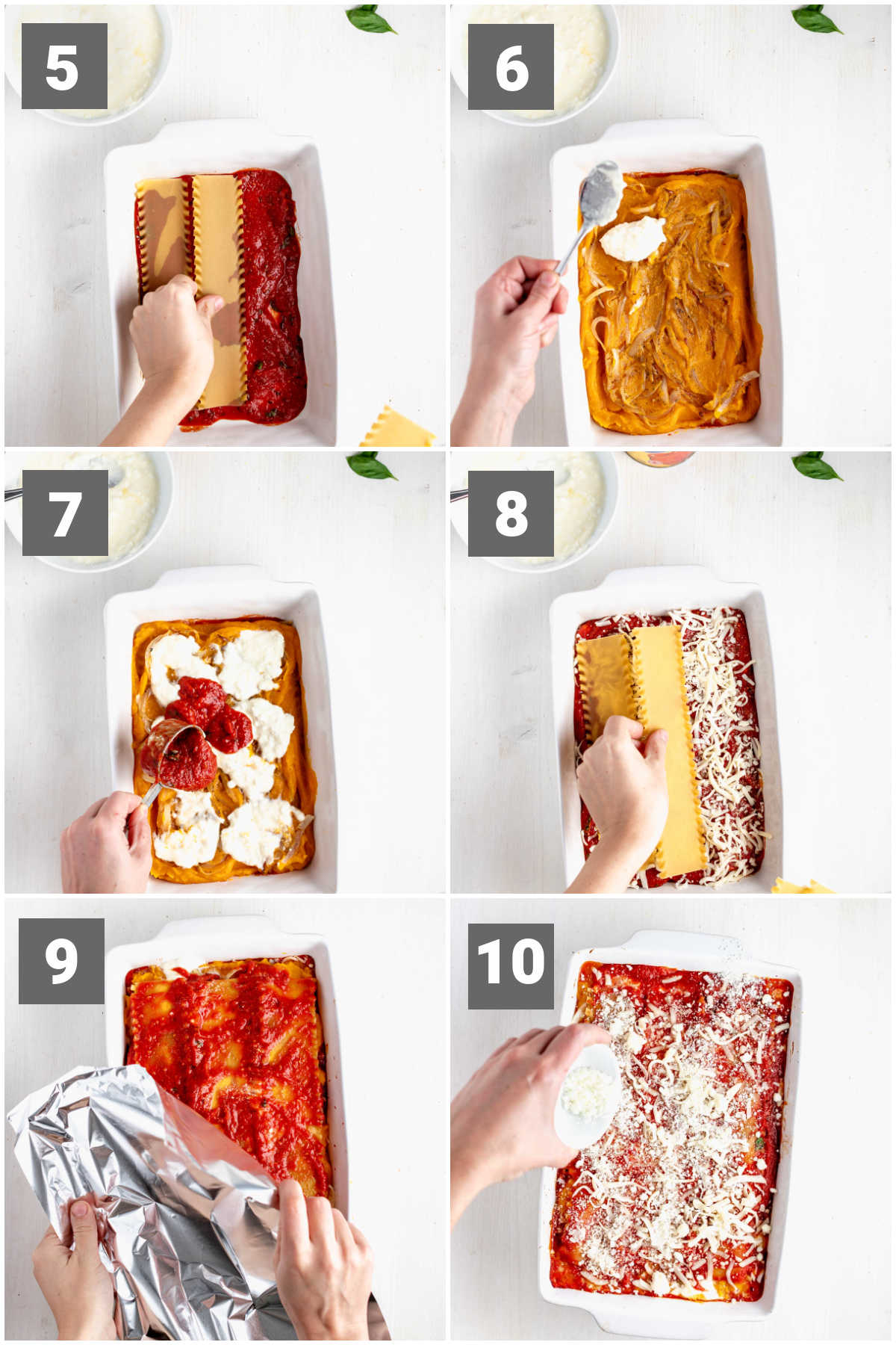 steps to assemble the lasagna