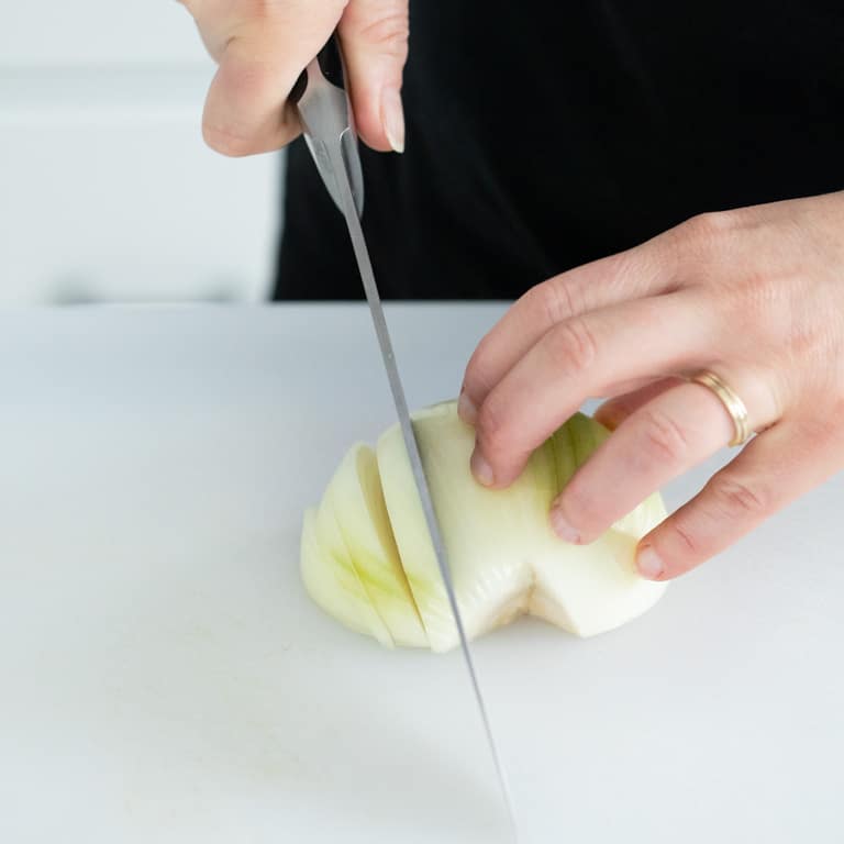 French cut sliced onion