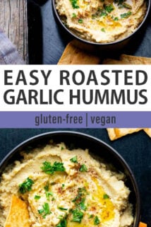 roasted garlic hummus collage