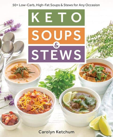 Cover artwork for Keto Soups & Stews Cookbook by Carolyn Ketchum