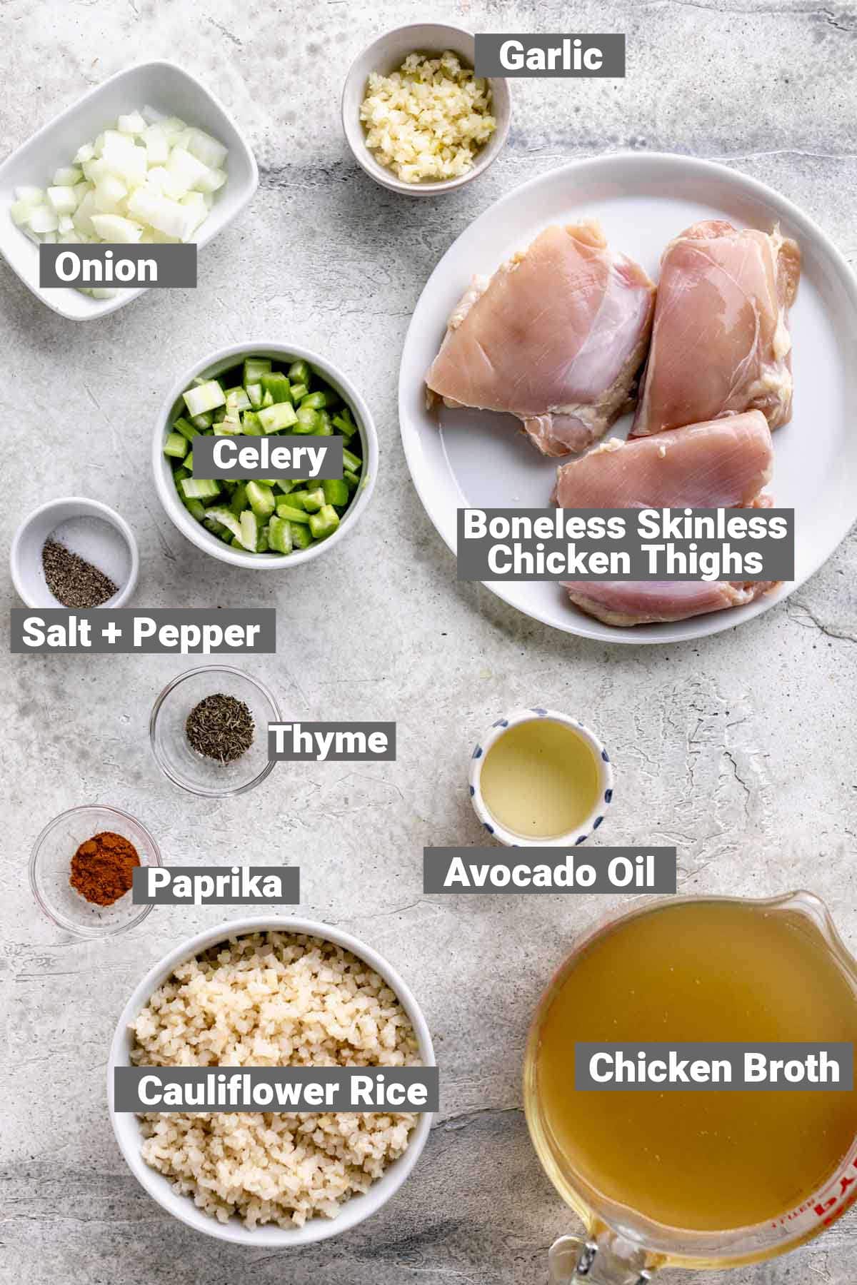 the ingredients for this recipe with labels