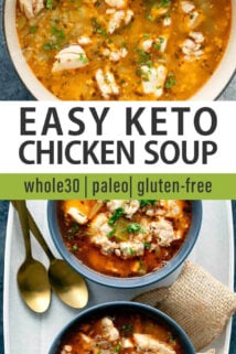 keto chicken soup collage