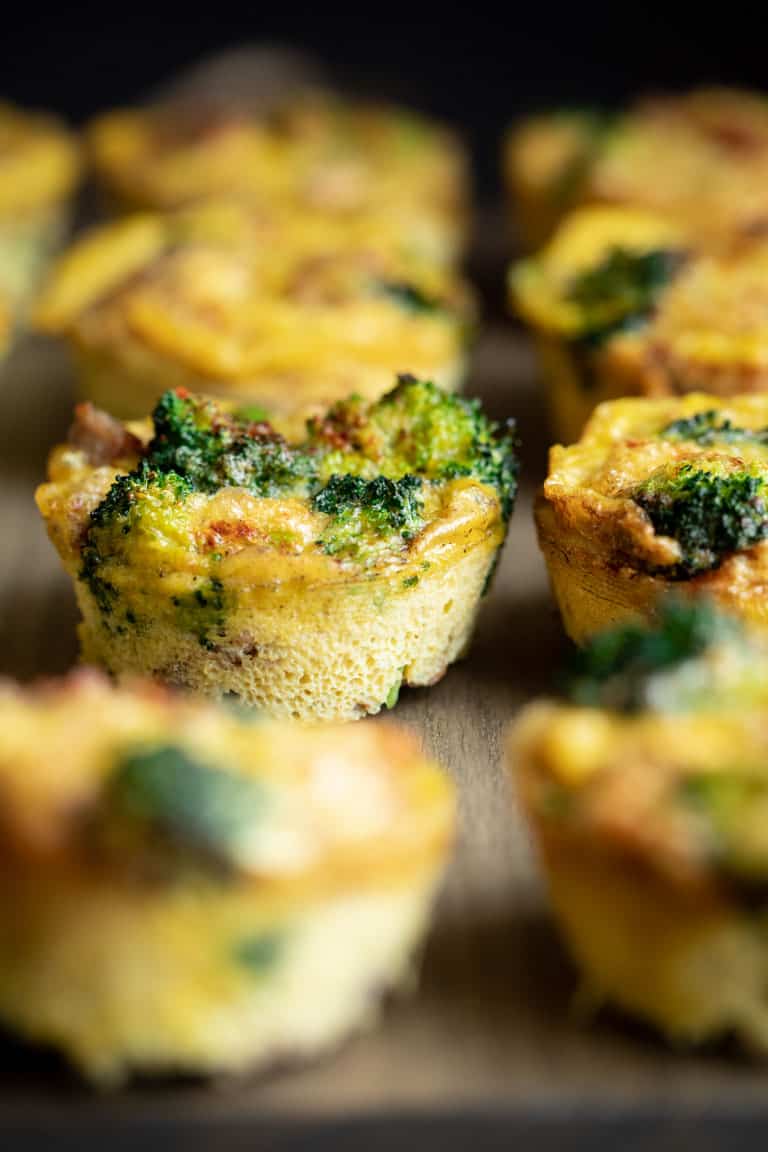 a close up of paleo egg muffins
