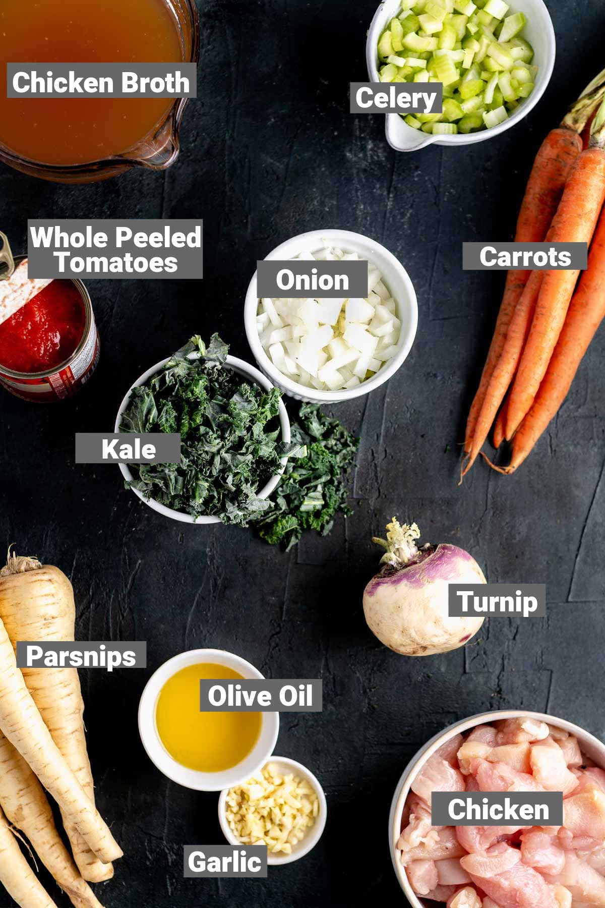 ingredients for this soup with labels