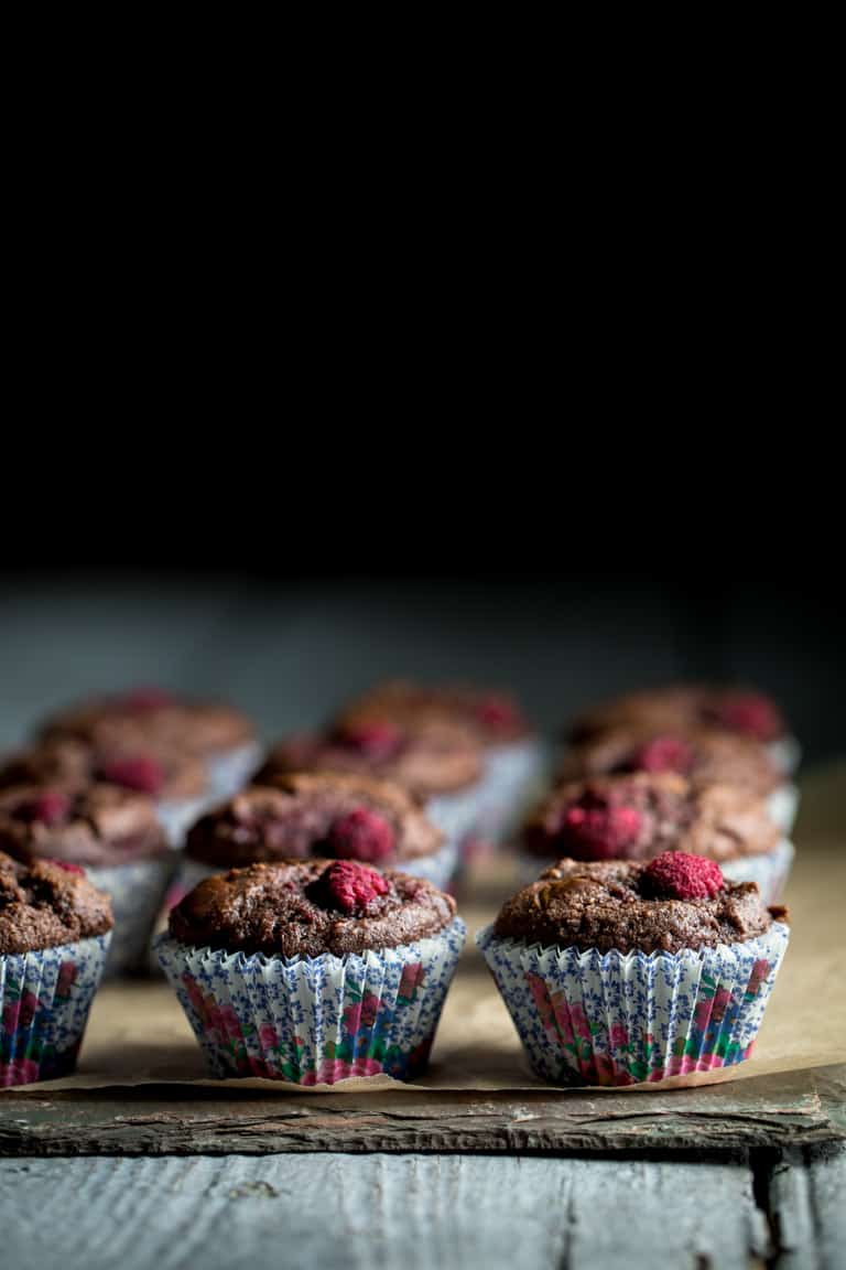 Paleo Chocolate Muffins on a tray