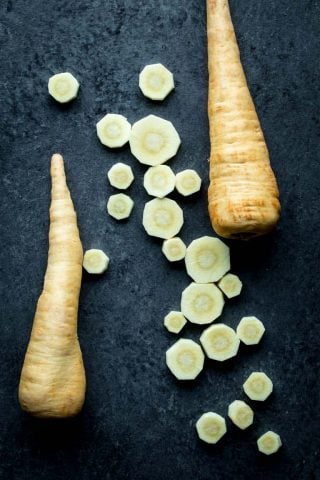 parsnips sliced and whole