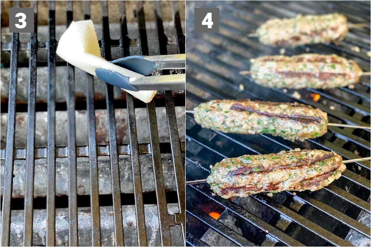 oil the grill rack, then grill the kofta