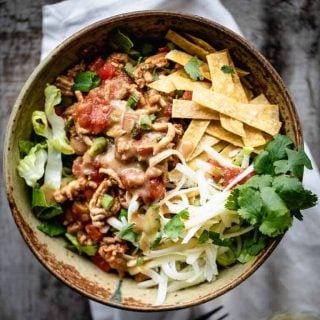 healthy taco salad overhead