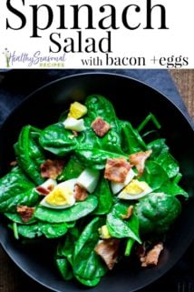 a close up of spinach salad