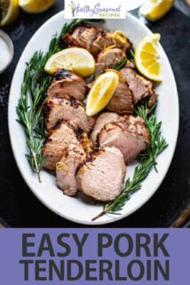 grilled pork tenderloin text overlay