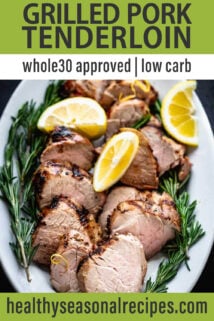 grilled pork tenderloin text overlay