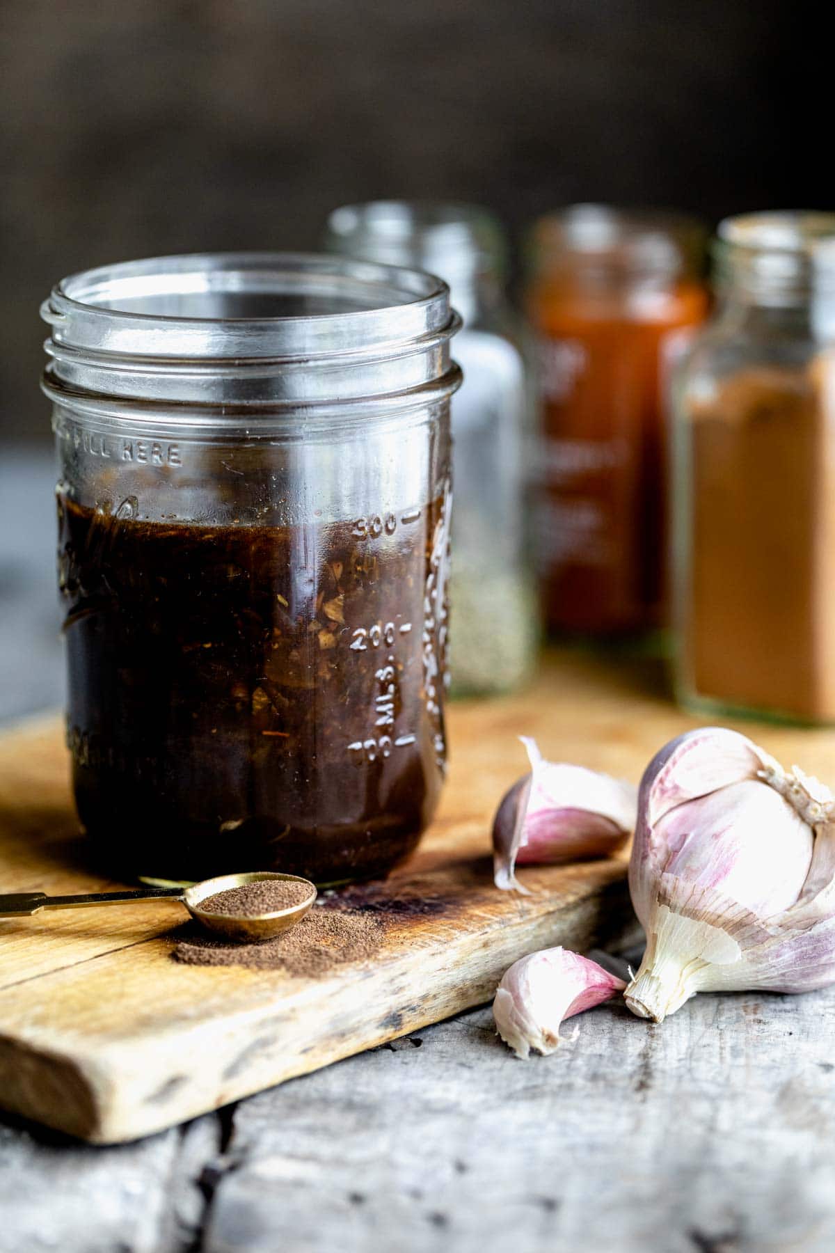 a jar of marinade