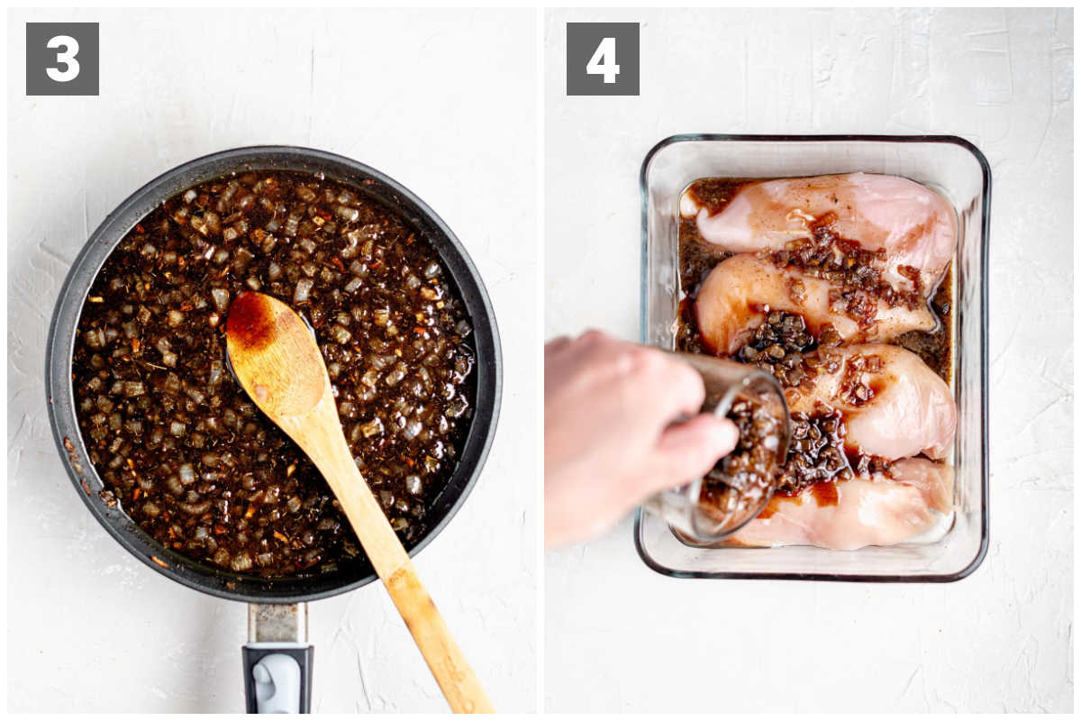 Add the liqid and cool then marinate the chicken