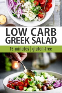greek salad collage