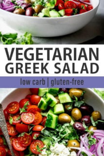 greek salad collage