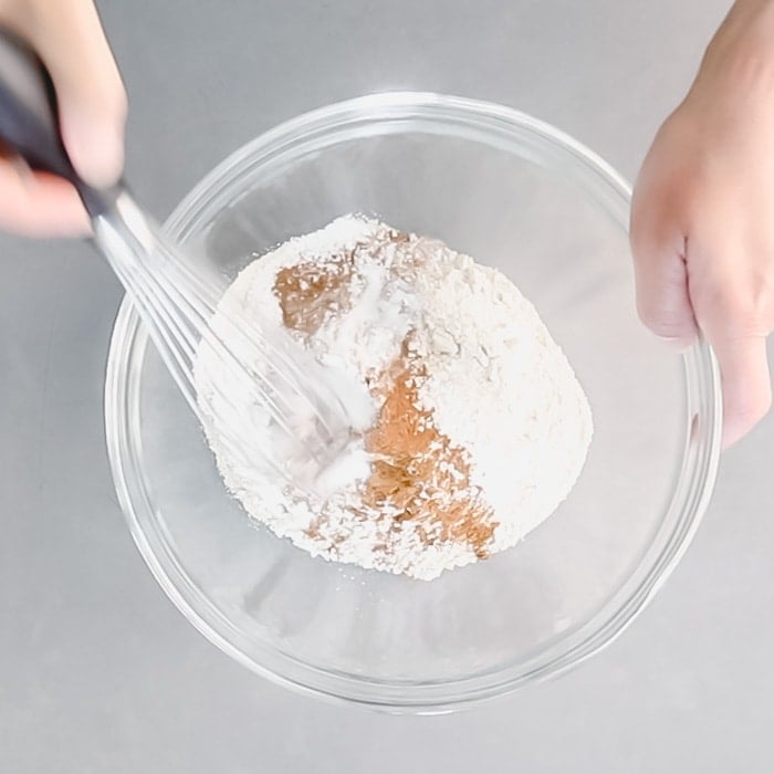 Whisk dry ingredients in a medium bowl