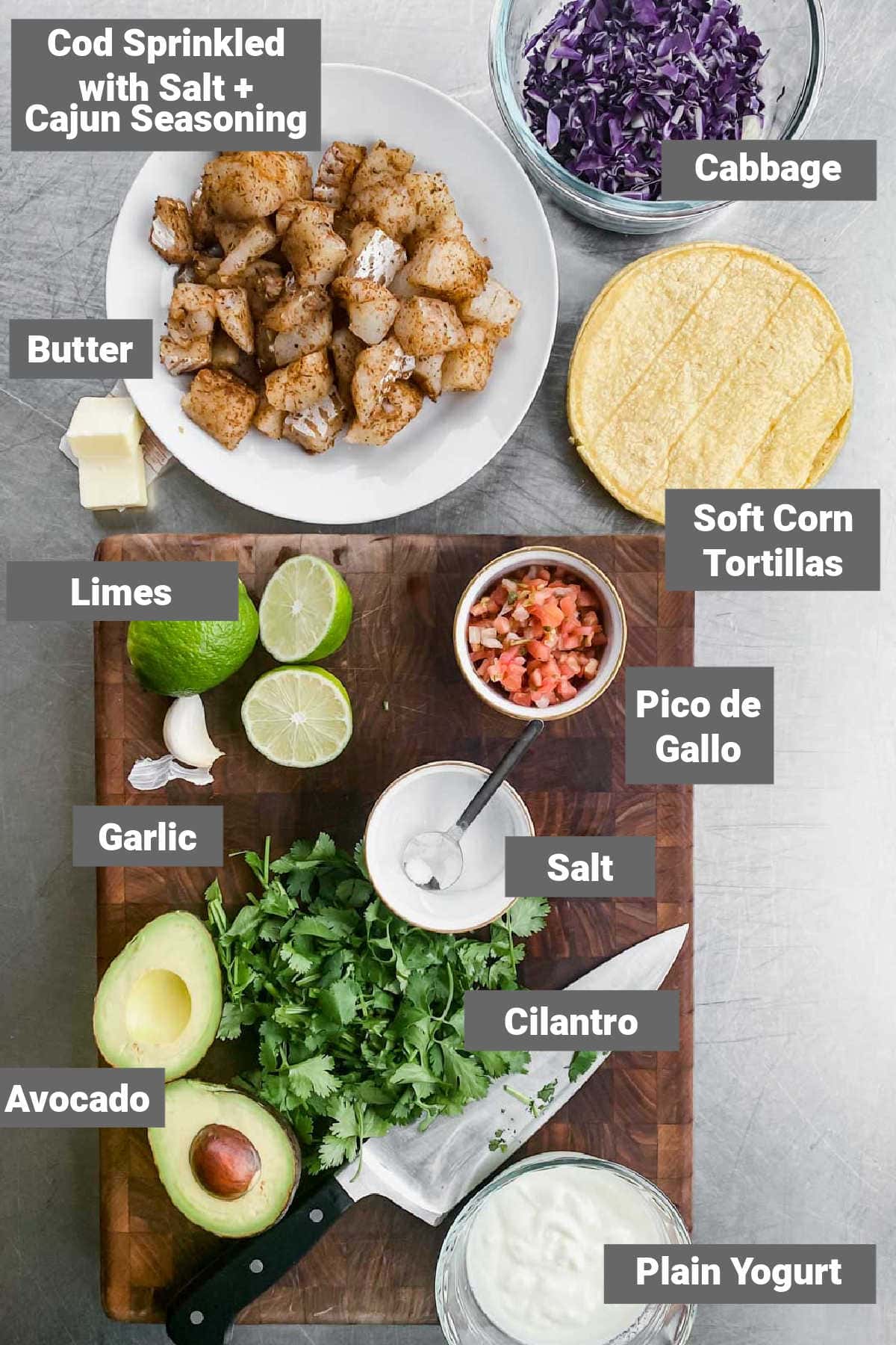 ingredients for fish tacos