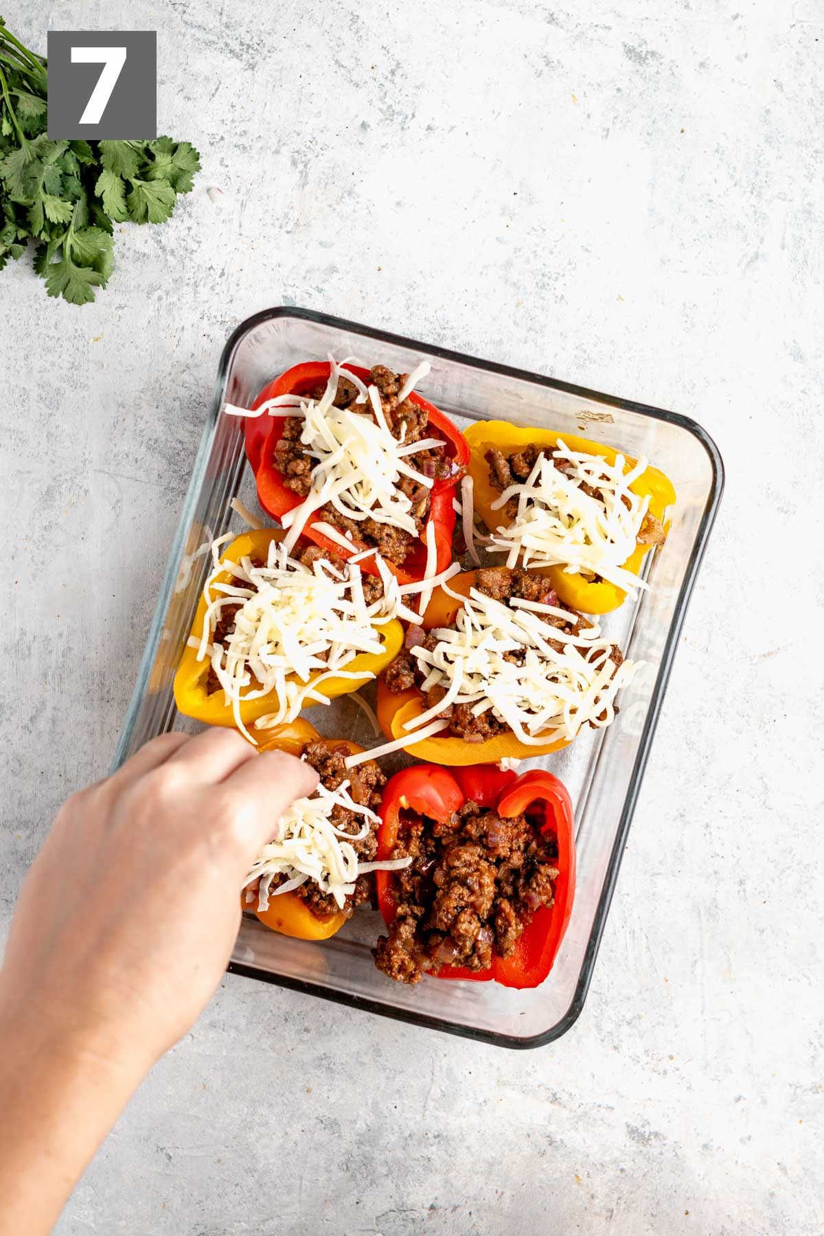 top with cheese