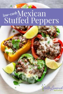Low carb peppers with text