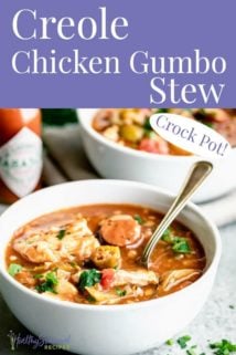 Chicken Gumbo with text overlay