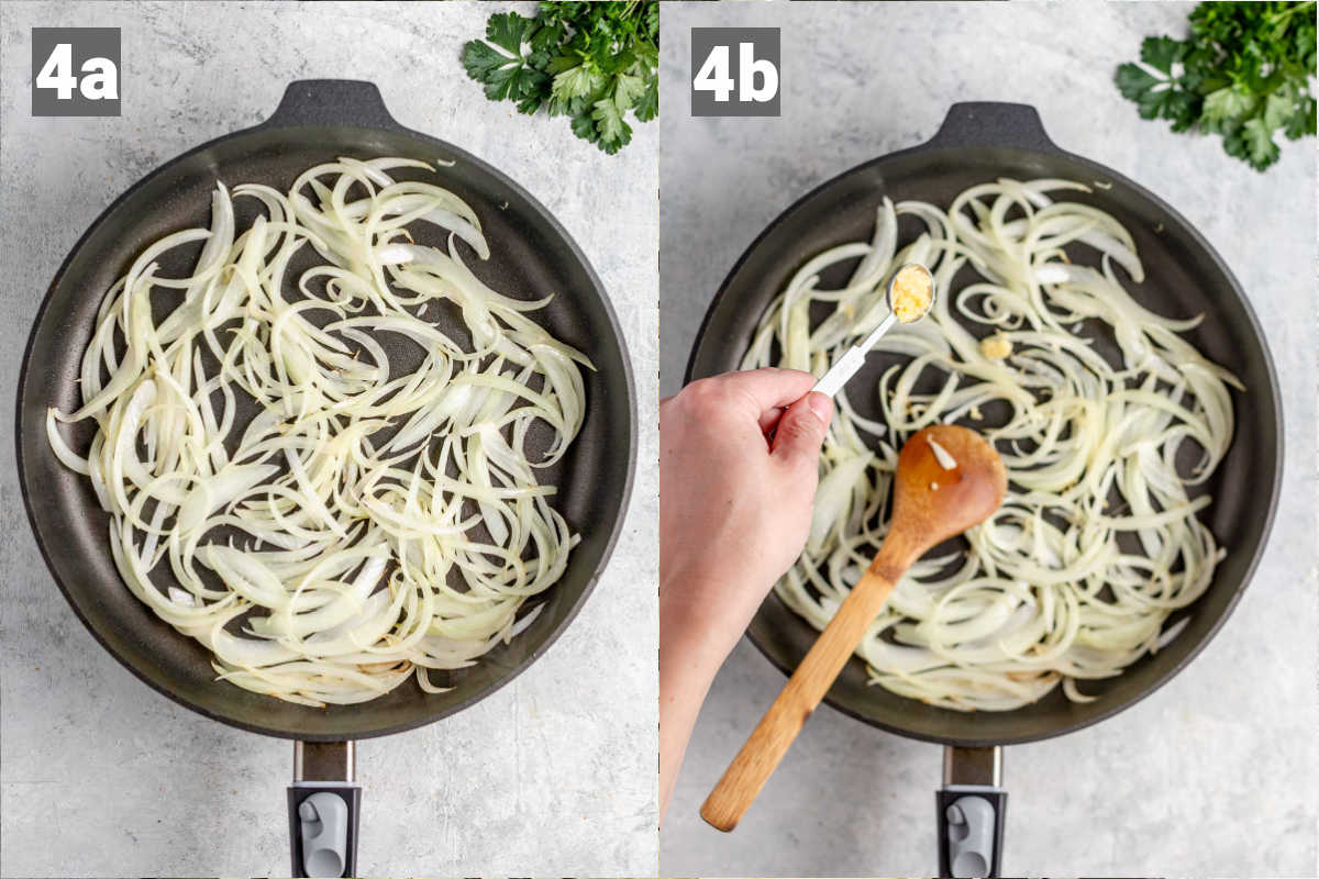 cook the onions and garlic