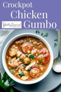 Chicken Gumbo with text overlay