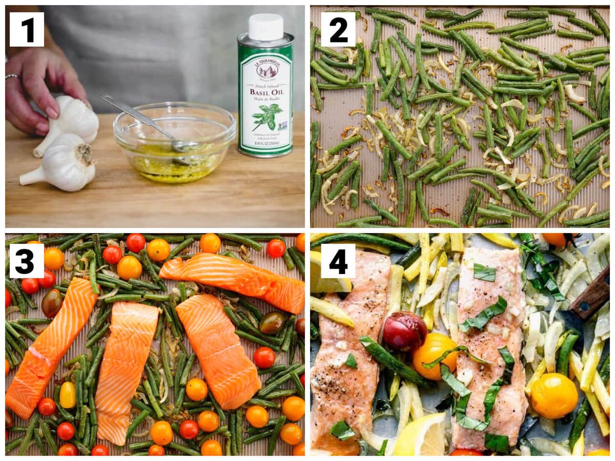 steps for making the sheet pan salmon