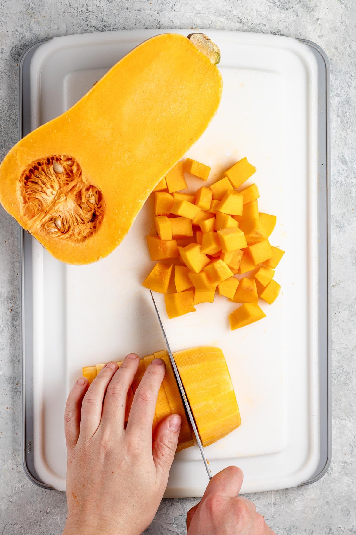 how to cut butternut squash