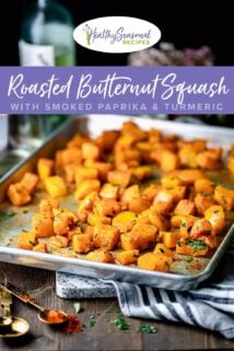 sheet pan of squash cubes