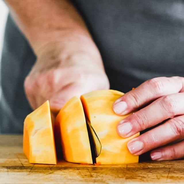 cutting squash