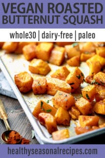 sheet pan of roasted butternut squash