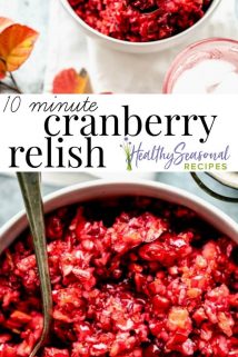 A bowl of Cranberry relish collage