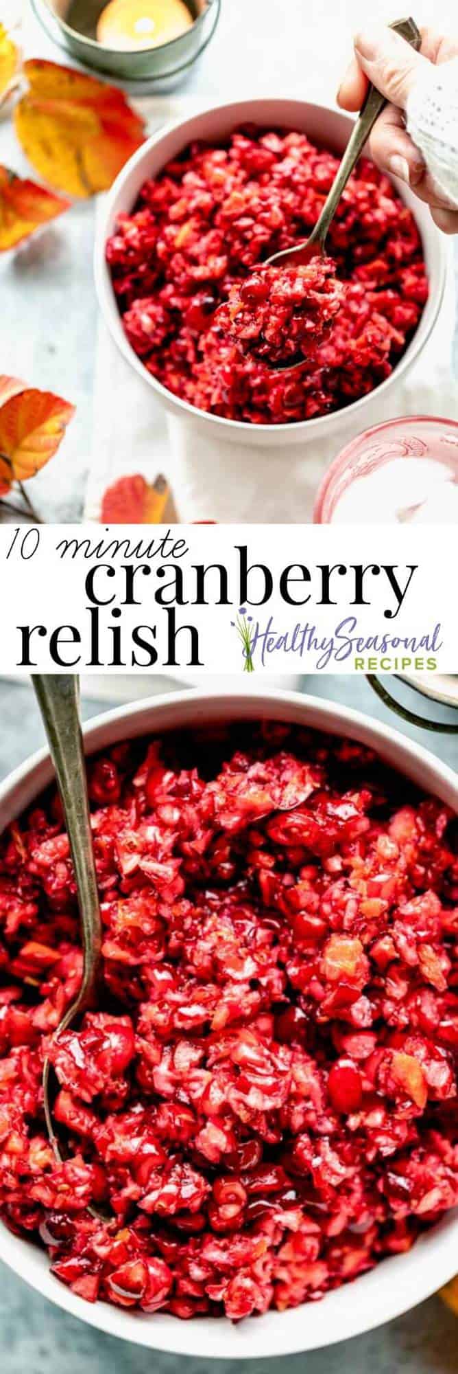 A bowl of Cranberry relish collage