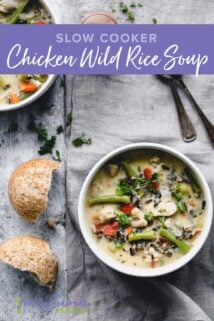 soup overhead with a broken roll