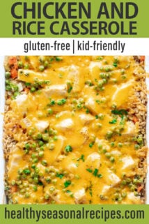 Chicken and Rice Casserole text overlay